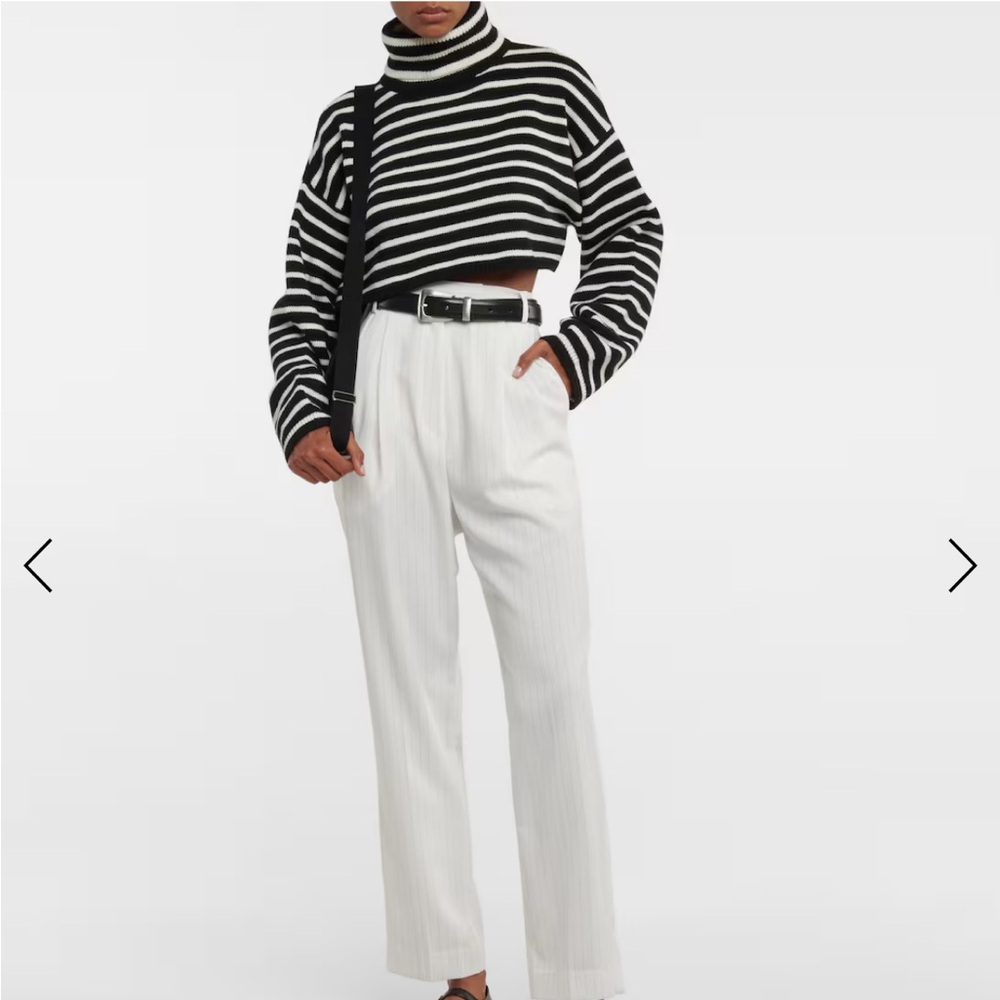 The Frankie Shop Athina turtleneck cropped wool-blend sweater, worn once!